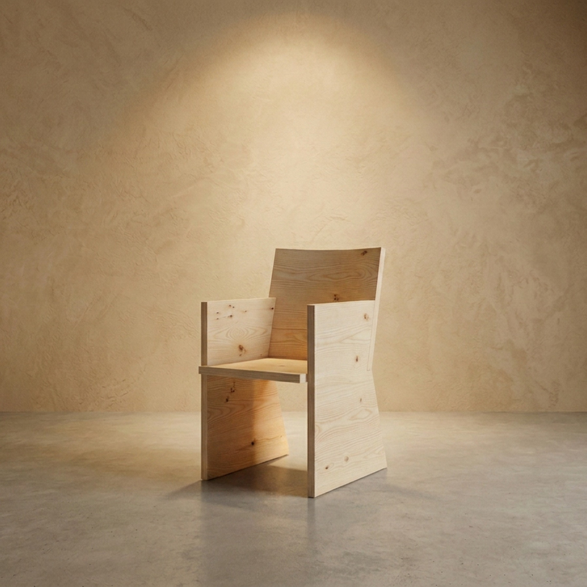 Bois Geometric Slab Armchair — Naturel