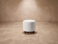 Bouton Bouclé Footstool in Ivory Bouclé