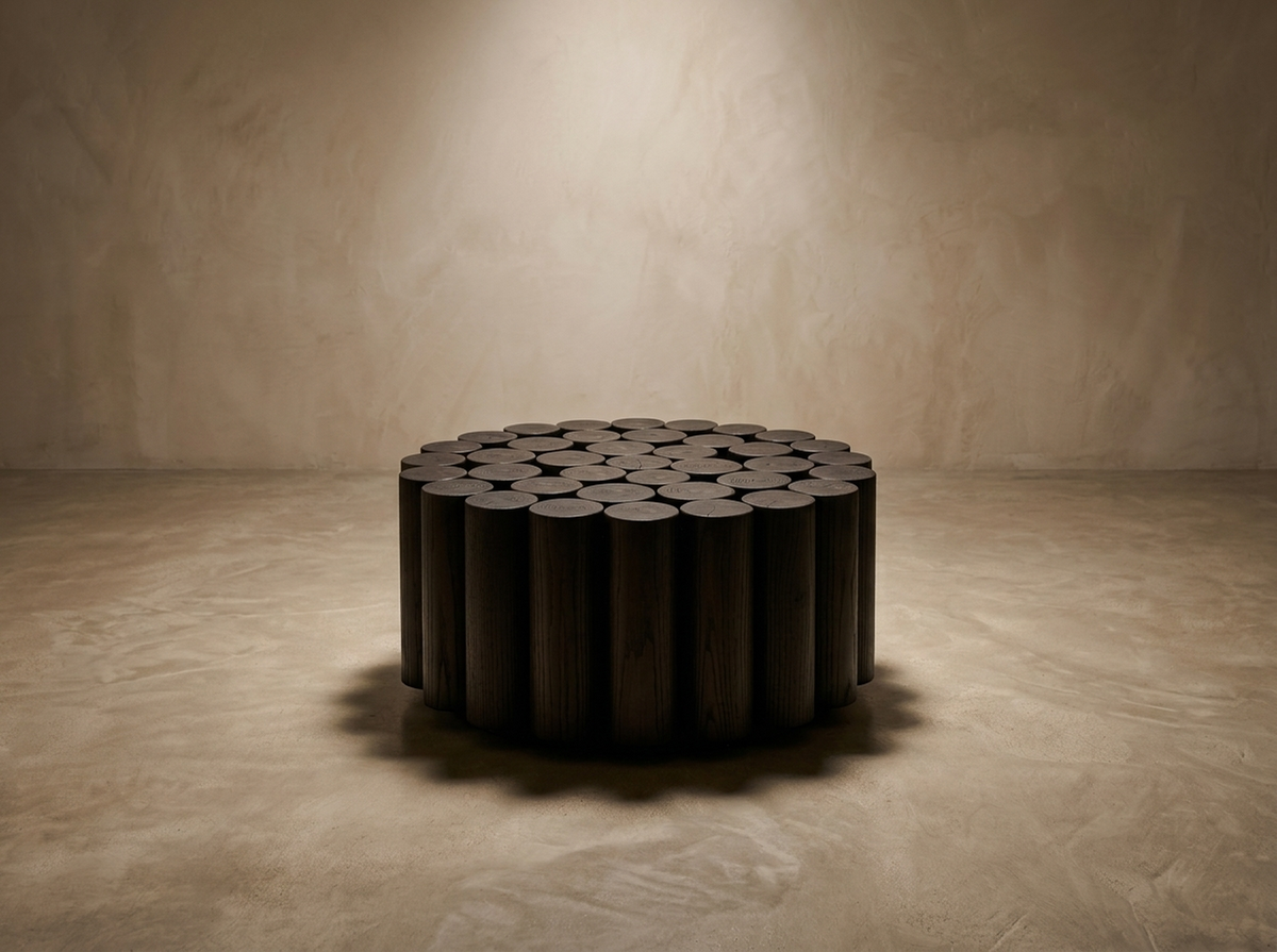 Ceppo Tondo Round Coffee Table — Carbone