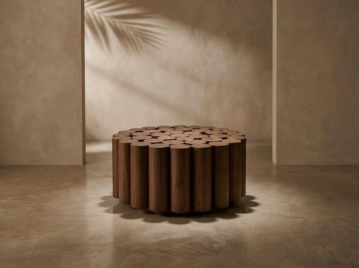 Ceppo Tondo Round Coffee Table — Noce