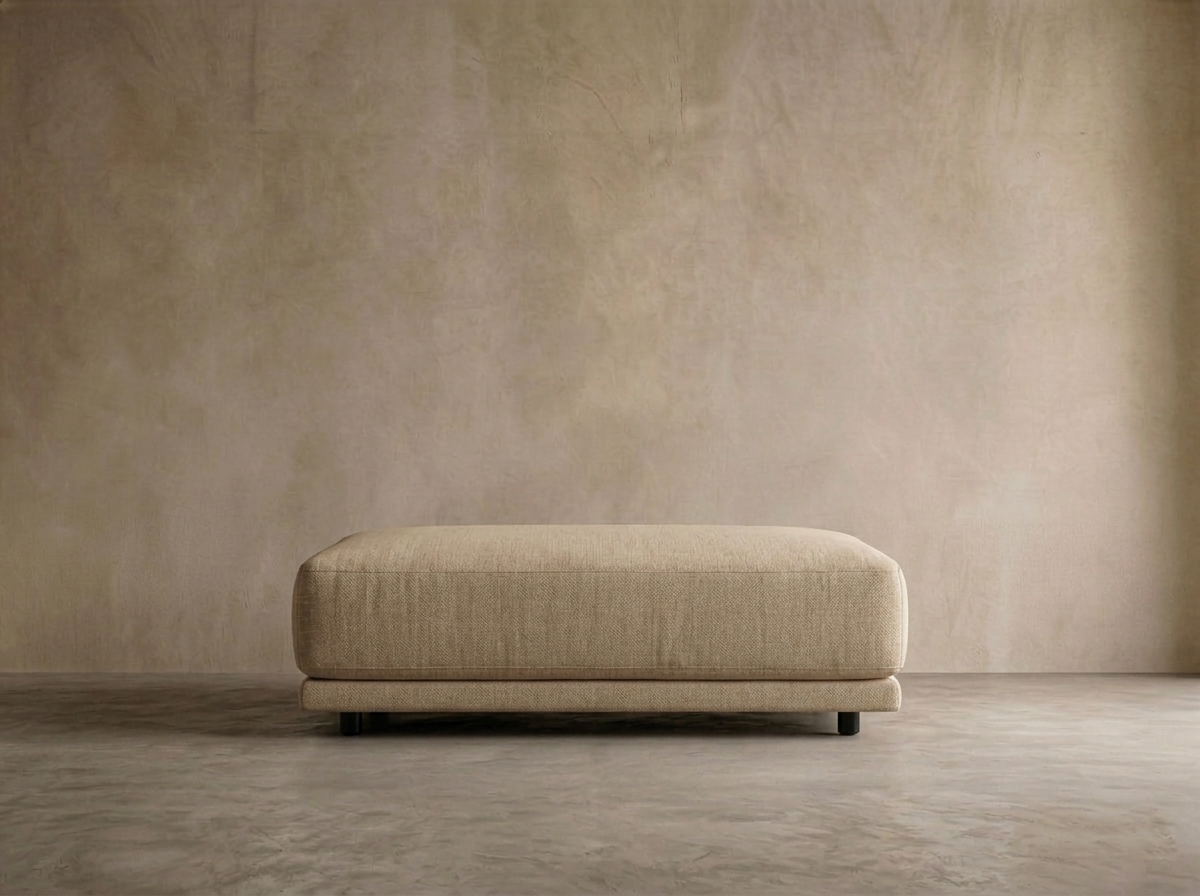Cumulus Ottoman — Sand Linen