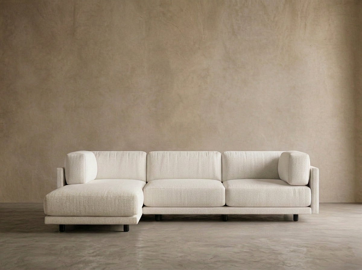 Cumulus Sofa 105" + Chaise — Crème Linen