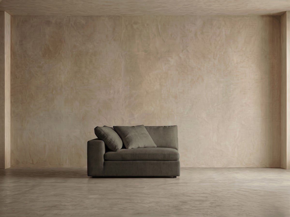 Cushing Arm/Corner Module in Graphite Linen
