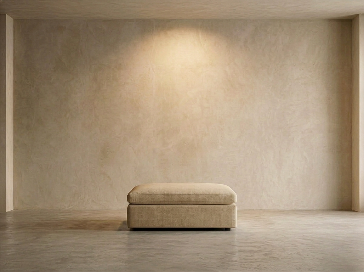 Cushing Ottoman — Sand Linen