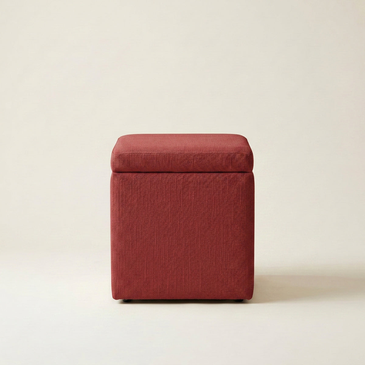 Dorm Square Storage Ottoman — Tomato