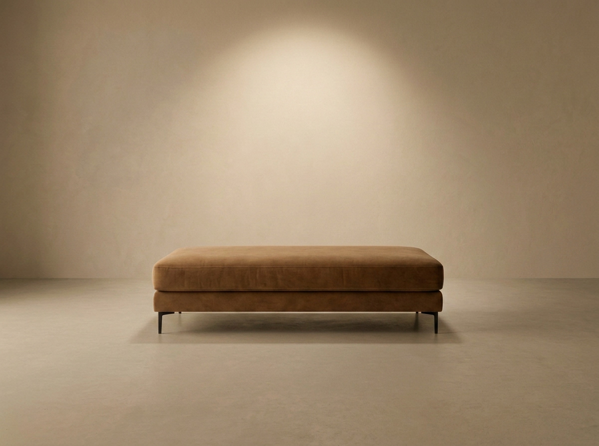 Liscio Pouf Ottoman — Studio Front View